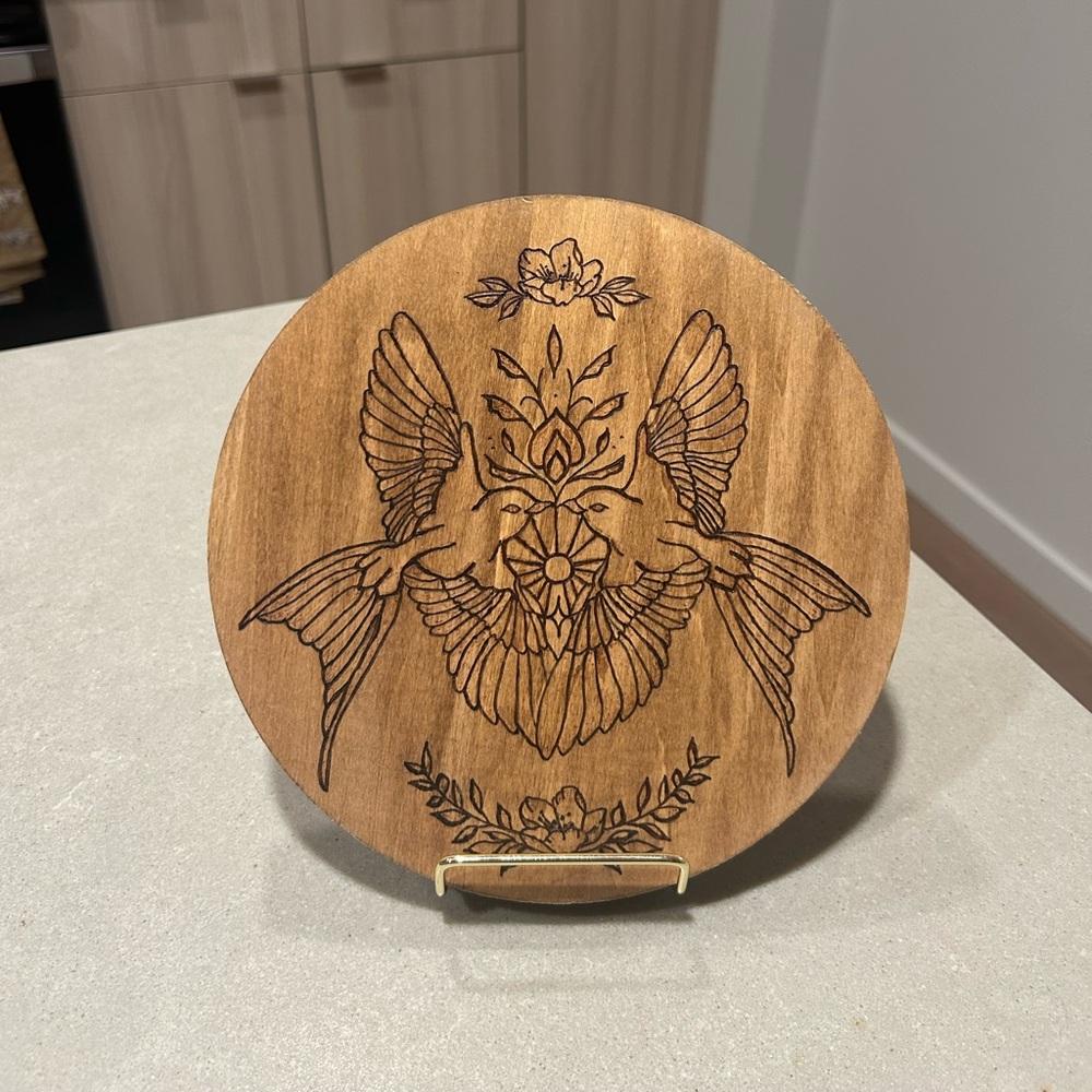 Custom Wood Burnt Round Decor